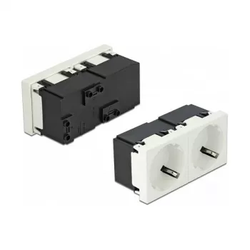 DeLock 81322 Easy 45 dvojitá zásuvka Schuko, 45 x 45 mm, 5 ks