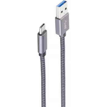 USB kábel ShiverPeaks BS13-38020 1m USB A USB C sivý