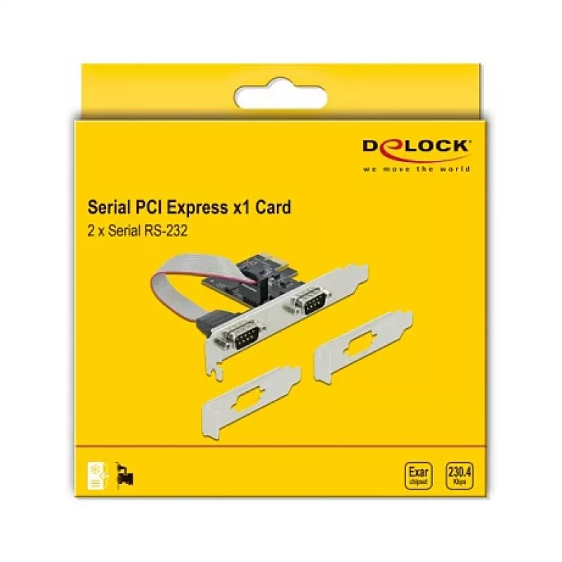 Rozširujúca karta DeLOCK PCI Express x1 na 2 x sériový RS-232