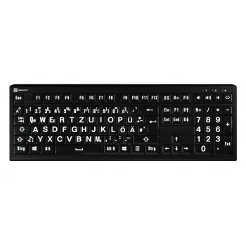 LogicKeyboard XL-Print Astra 2 biela na čiernej DE (PC)