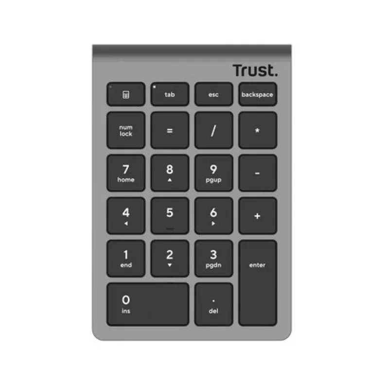 Numerický blok klávesov TRUST Xalas 22 klávesov RF Wireless nožnicové spínače pre notebook/PC, strieborná, 94 g