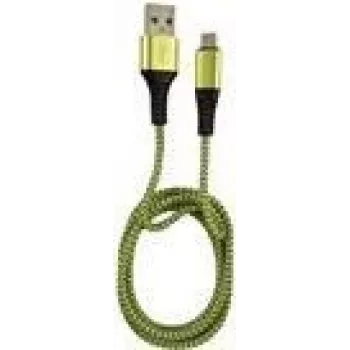 LC-POWER kábel USB-Micro-1M-7 1m čierny/zelený, USB-A na Micro-USB (LC-C-USB-MICRO-1M-7)