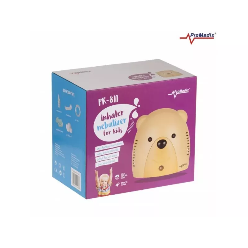 Promedix inhalátor pre deti, medvedík, sada na rozprašovanie, masky, filtre, PR-811