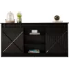 Komoda 160x80x35 GRANERO čierna/čierna lesklá