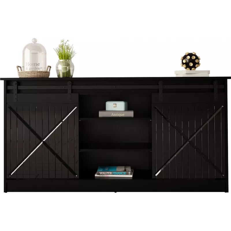 Komoda 160x80x35 GRANERO čierna/čierna lesklá