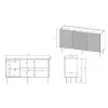 3D2SZ komoda ONDA 150x45x85 čierna
