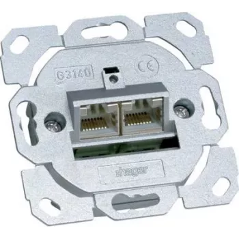 Hager G3140 dátová zásuvka Cat.6a 2-násobná 8/8-pólová (G3140)