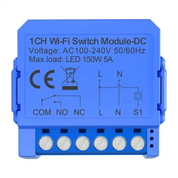 WLAN vypínač Avatto WSM16-DC32V-1 1-kanálový bezpotenciálový kontakt pre jednosmerné napätie do 32V
