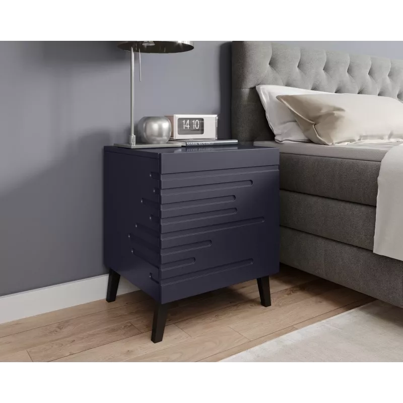 Nočný stolík cama meble NOVA 44×40×52 cm, 1 zásuvka, tmavomodrá matná