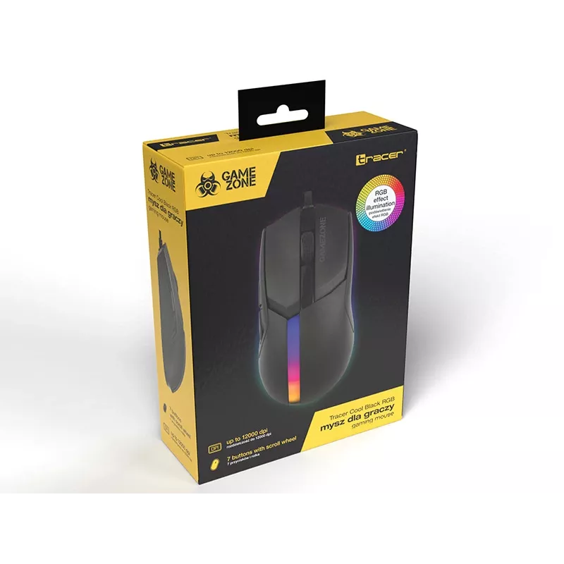 Myš Tracer 47416 Gamezone Cool čierna RGB USB