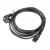 Napájací kábel LANBERG CA-C13C-11CC-0050-BK – 5 m, C13 konektor samica na CEE7/7, zahnutý C13