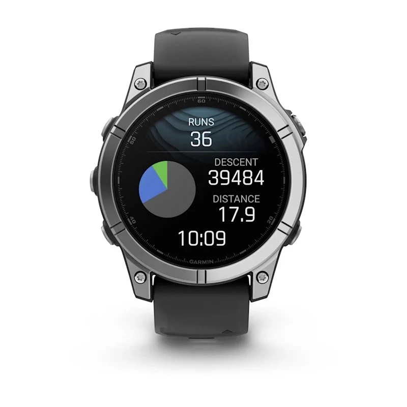 Garmin Fenix E inteligentné hodinky 47 mm, 1,3" AMOLED dotyková obrazovka 416 x 416 pixelov, nehrdzavejúca oceľ, GPS, Wi-Fi, čierne/strieborné