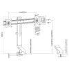 Držiak monitora MACLEAN MC-854 pre dva monitory 17–27 inch VESA 75x75 / 100x100, dvojramenný stolový držiak