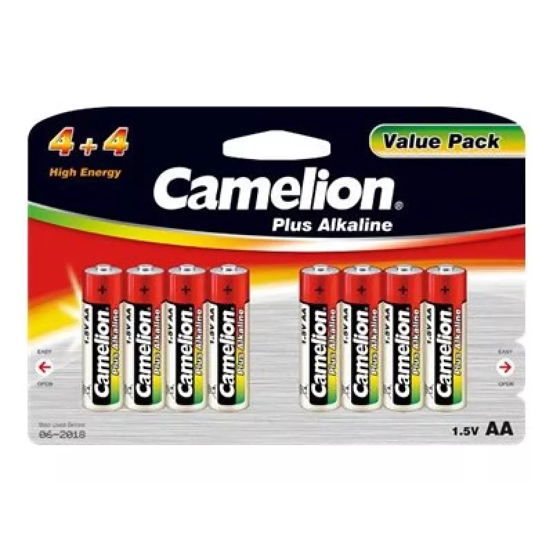 Alkalické batérie CAMELION AA LR6 Plus — balenie 8 ks, AA (LR6)