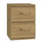 Nočný stolík Top e shop M2 ARTISAN, 2 zásuvky, dubové drevo, 300×300×400 mm