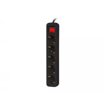 Predlžovací kábel Lanberg PS1-05F-0300-BK 3m 5 zásuviek interiér čierny