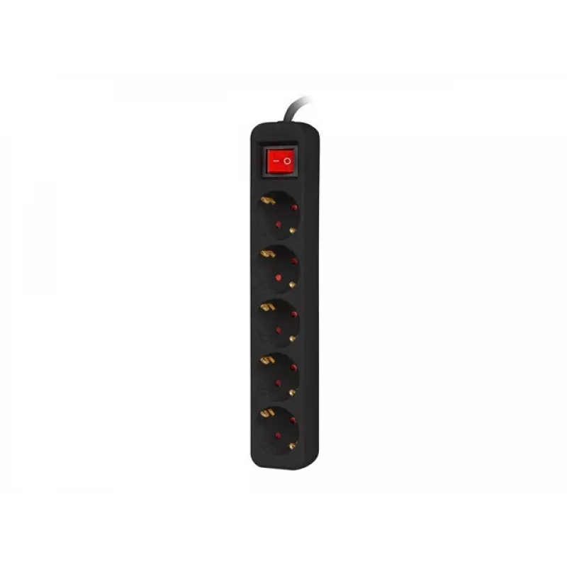 Predlžovací kábel Lanberg PS1-05F-0300-BK 3m 5 zásuviek interiér čierny