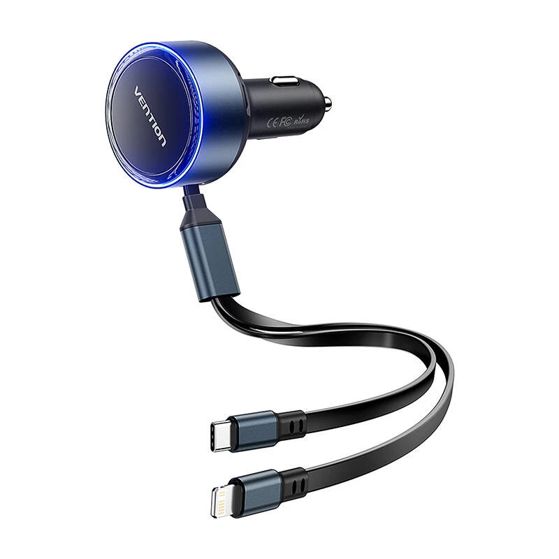 Autonabíjačka Vention FFOB0 30W s káblom USB‑C‑na‑Lightning, výkon 30 W na nabíjanie iPhone