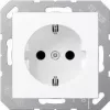Zásuvka typ F Jung A 1520 BFKI WWM, 16 A, 250 V, biela, termoplast, 55×55 mm