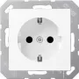Zásuvka typ F Jung A 1520 BFKI WWM, 16 A, 250 V, biela, termoplast, 55×55 mm