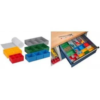 Úložné vkladacie boxy allit EuroPlus Insert 63/22 vysoko odolný polystyrénový set