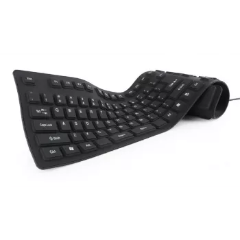 Silikónová klávesnica USB+PS/2 čierna