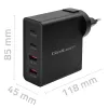 Qoltec GaN POWER PRO nabíjačka | 2xUSB-C | 2xUSB | 130W | 5-20V | 1.5-5A | XP | čierna