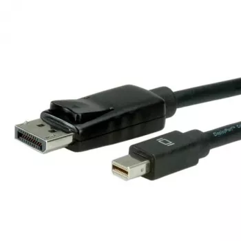 ROLINE - DisplayPort kábel - Mini DisplayPort (M) na DisplayPort (M) - 1 m - uzamykateľný - Čierna (11.04.5634)