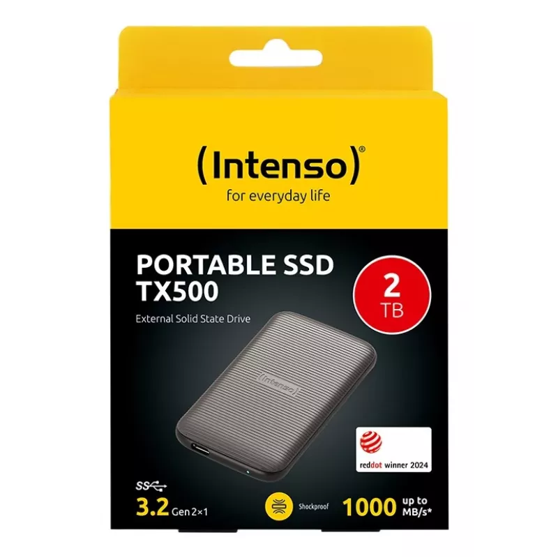 Intenso TX500 - SSD - 2TB - externý (prenosný) - USB 3,2 Gen 2x1 (USB-C konektor) - hnedá (3827470)