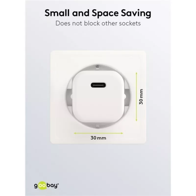 Goobay univerzálna čierna AC rýchlonabíjačka pre interiér 65403 USB Type-C 110-240V