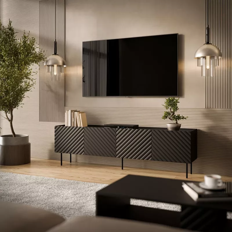 TV skrinka Cama LUCCA 4D 200x40x59 čierna