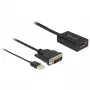 Delock - adaptérový kábel - DVI-D, USB (len napájanie) (M) na DisplayPort (W) - DisplayPort 1,2 - 50 cm - podpora 4K 30 Hz - čierny (63189)