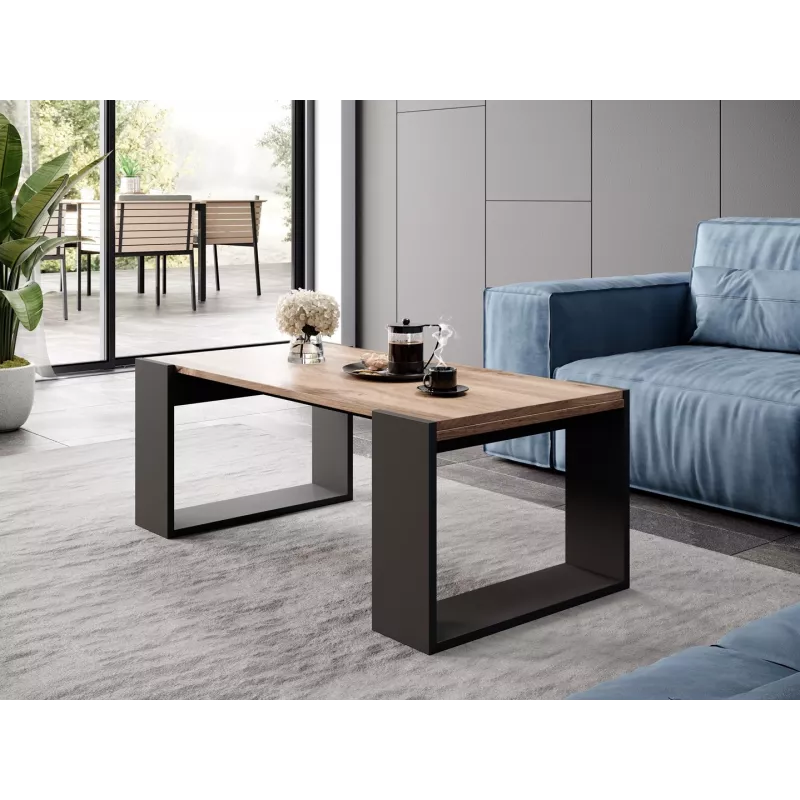 Cama lavica/stôl WOOD 120x54,5x46 wotanský dub + antracit