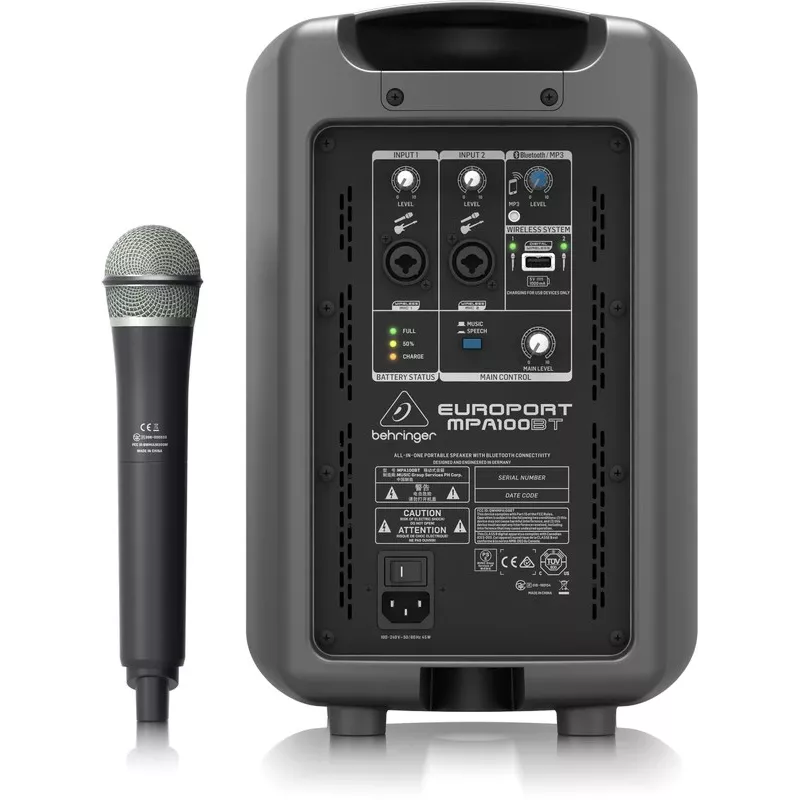 Behringer EUROPORT MPA100BT 100 W 2-pásmový reproduktor