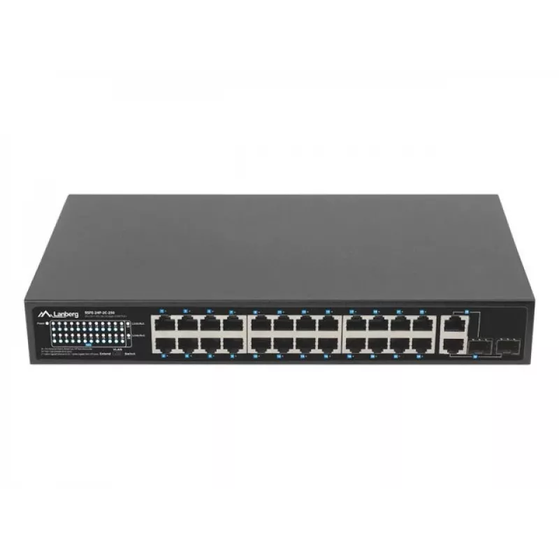 Lanberg RSFE-24P-2C-250 sieťový switch Unmanaged Gigabit Ethernet (10/100/1000)