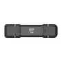 USB kľúč Silicon Power DS72 1 TB, USB 3.2 Gen 2 Type-A / Type-C, hliníkovo-gumové puzdro, čierna