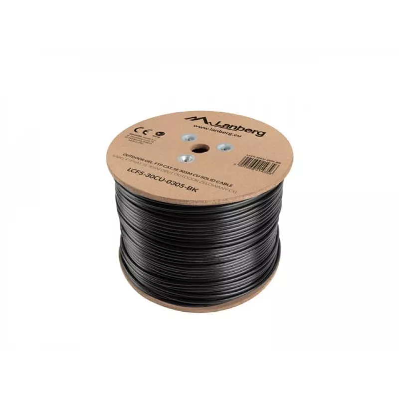 Sieťový kábel Lanberg LCF5-30CU-0305-BK RJ45 Cat5e 305 m čierny