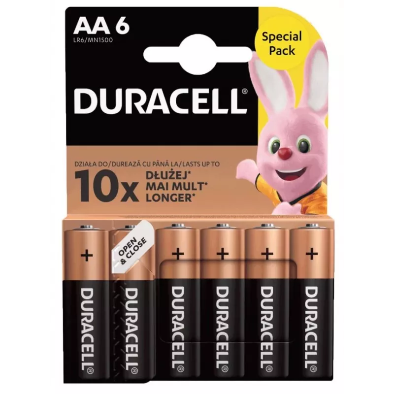 Balenie batérií Duracell Basic AA / LR6 — 6 kusov (alkalické)