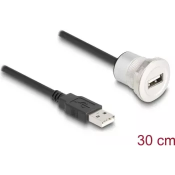 DeLOCK 88181 USB 2.0 kábel 0,3 m USB A čierna/strieborná