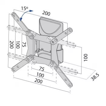Držiak na TV do 37 palcov, 20 kg, TB-152E, max. VESA 200x200