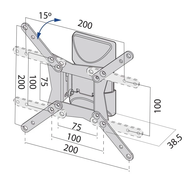 Držiak na TV do 37 palcov, 20 kg, TB-152E, max. VESA 200x200
