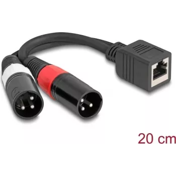 DeLOCK audiokábel 0,2 m RJ-45 2 x XLR (3-polový) čierny 88179