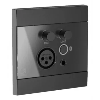 AUDAC WP225/B nástenný panel, XLR mikrofón + 3,5 mm konektor samica, Bluetooth, čierna