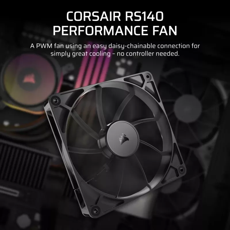 Ventilátor Corsair RS140 14 cm Čierna 330–1700 ot/min 0,11–3,46 mmH2O