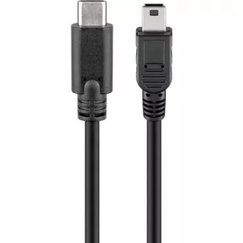 USB kábel Goobay 67989 0,5 m Mini-USB B na USB-C čierny