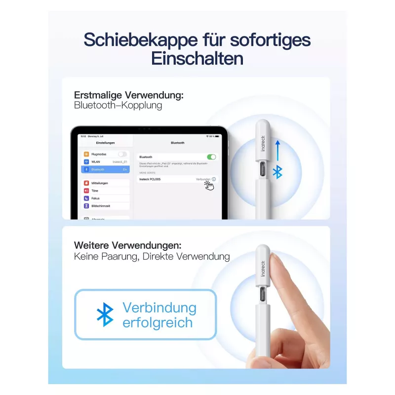 Stylus pero Inateck PCL005_WHITE — kompatibilné s iPad Pro, iPad Mini, iPad 6–10