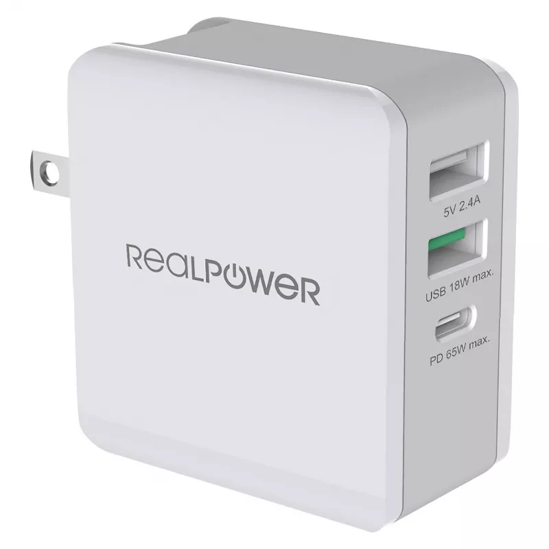 RealPower nabíjačka DeskCharge-65 Travel 65W