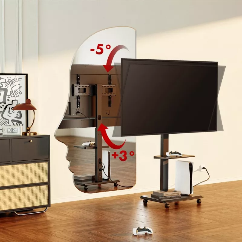 TV stojan ergo office ER-304 B, max. nosnosť 50 kg, VESA 600x400