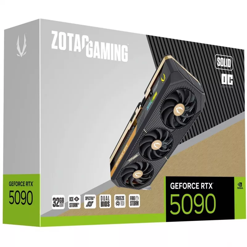 ZOTAC Gaming GeForce RTX 5090 SOLID OC 32GB GDDR7 PCIe 5.0 x16 grafická karta (ZT-B50900J-10P)