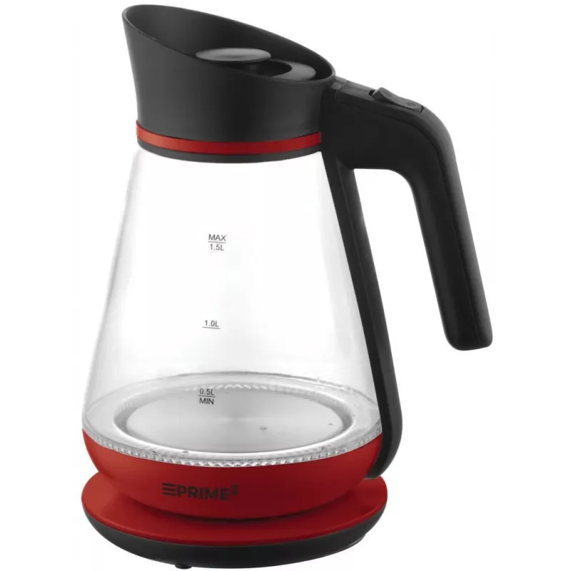 Rýchlovarná kanvica PRIME3 1,5 l 2200 W červená transparentná